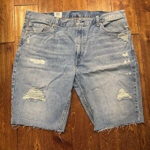 Levis 511 Slim Denim Distressed Raw Hem Jean Shorts Size 40 Jorts New With Tags